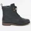 Anwen Black Brogue Ankle Boots
