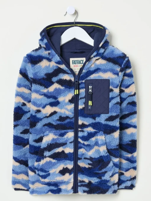 Blue Camo Zip Through Fleece