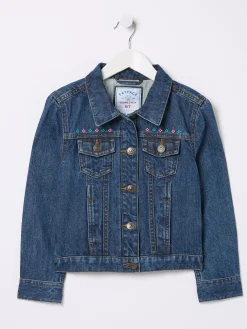 Blue Embroidered Denim Jacket