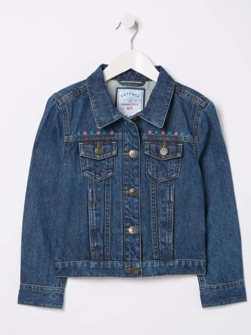 Blue Embroidered Denim Jacket