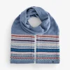 Blue Lambswool Fairisle Scarf