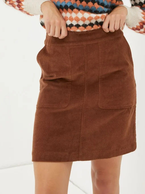 Brown Eliza Cord Skirt
