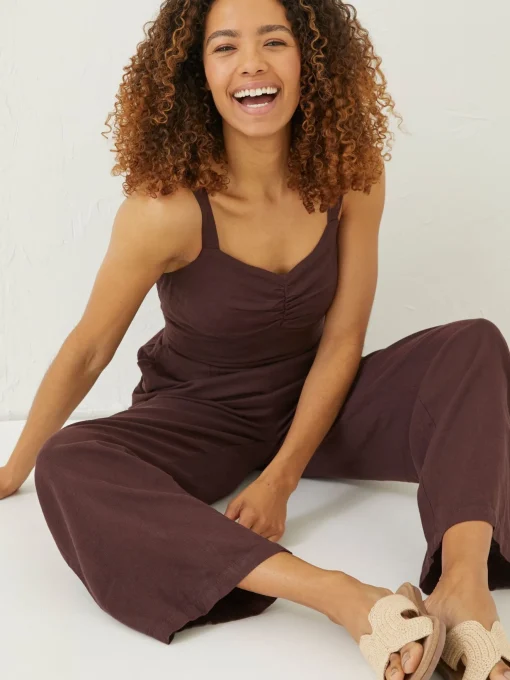 Brown Linen Vic Jumpsuit