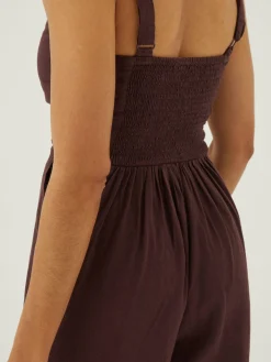 Brown Linen Vic Jumpsuit