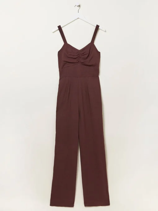 Brown Linen Vic Jumpsuit