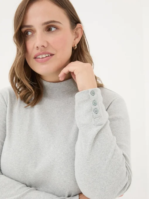 Callie Light Grey High Neck Top