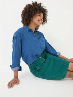 Chesil Green Cord Skirt