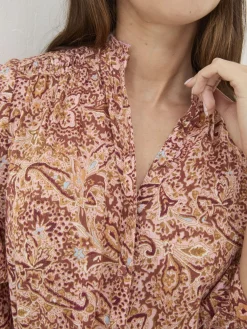 Evelyn Dusky Pink Paisley Blouse