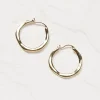 Gold Hammered Hoops