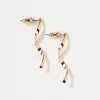 Gold Tone Abstract Drop Earrings
