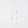 Gold Tone Stone Disc Necklace