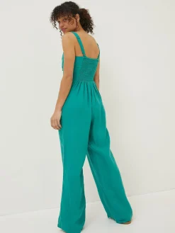 Green Linen Vic Jumpsuit