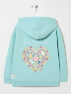 Green Shell Zip Through Hoodie