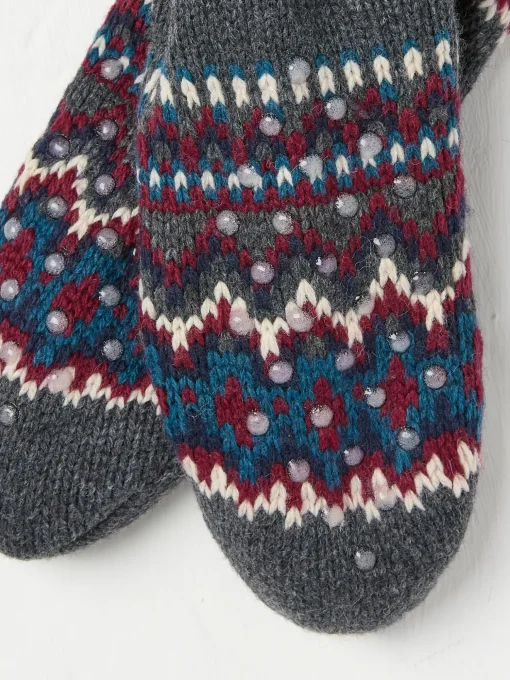 Grey Mens Fair Isle Pattern Bedsocks