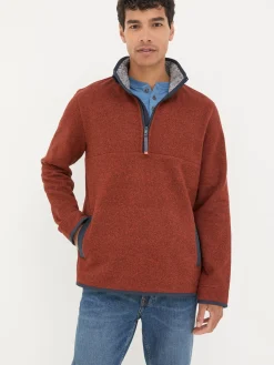 Haxby Burnt Orange Half Neck Sweatshirt