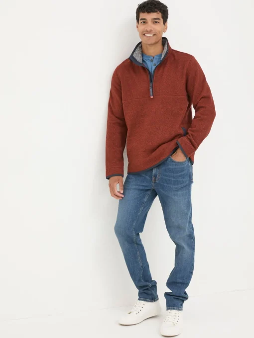 Haxby Burnt Orange Half Neck Sweatshirt