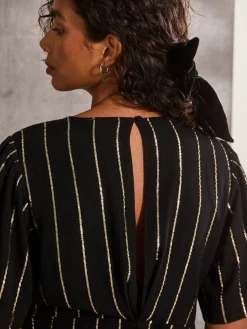 Iris Black Metallic Maxi Dress