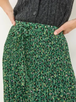Kayleigh Green Floral Marks Pleated Skirt
