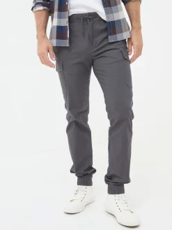 Kent Grey Cuffed Cargo Trousers