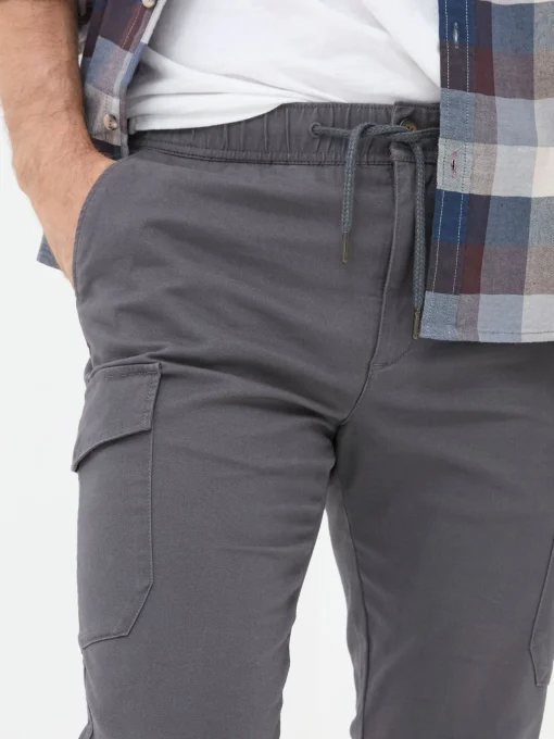 Kent Grey Cuffed Cargo Trousers