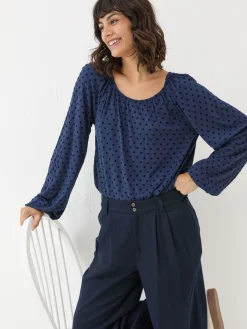 Lily Blue Navy Spot Top