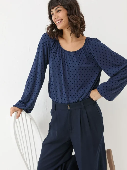 Lily Blue Navy Spot Top