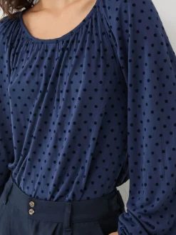 Lily Blue Navy Spot Top