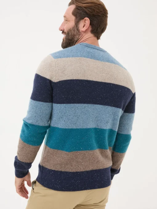 Navy Lambswool Knitted Crew Jumper