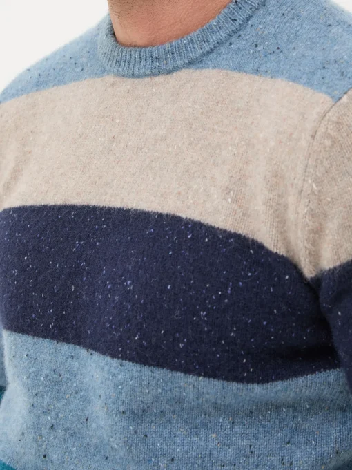 Navy Lambswool Knitted Crew Jumper