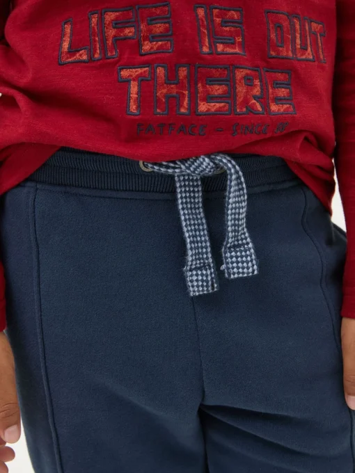 Perry Blue Cotton Panel Joggers