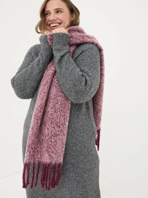 Pink Boucle Scarf