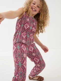 Purple Paisley Print Jumpsuit