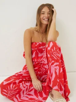 Red Bennie Ikat Jumpsuit
