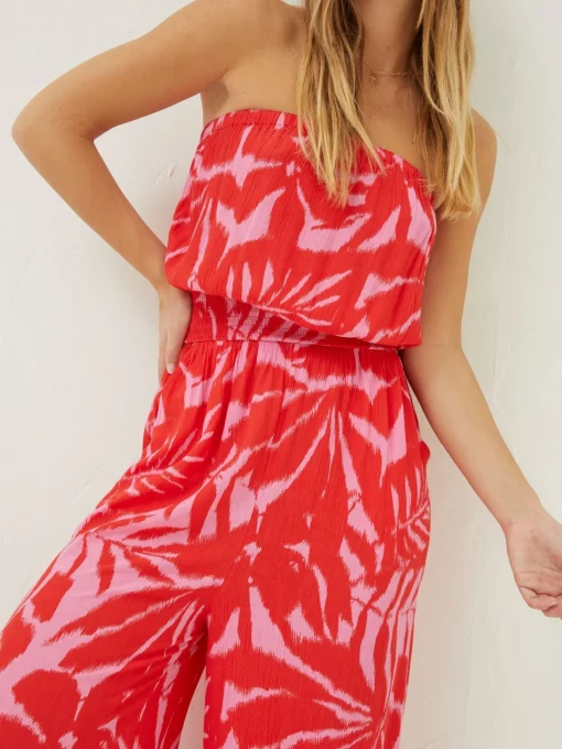 Red Bennie Ikat Jumpsuit
