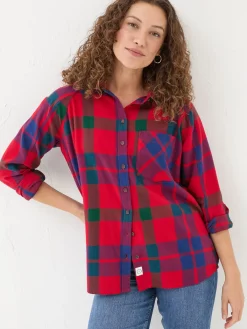 Red Bessie Check 100% Cotton Shirt