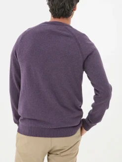 Rye Purple Cotton Cashmere Crew Neck Jumper