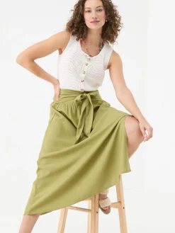Sascha Green Midi Skirt