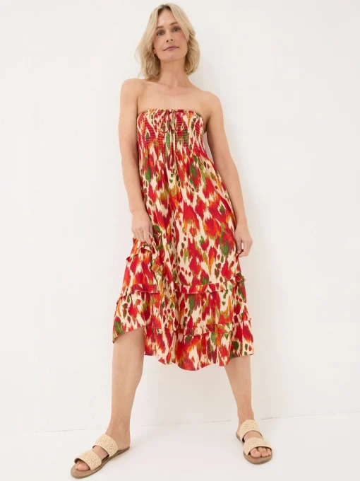 Tegan Orange Paradise Ikat Maxi Skirt