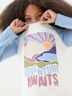 White Colourblock Graphic T-Shirt