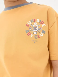 Yellow Art Graphic Jersey T-Shirt